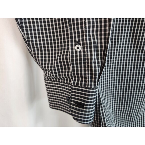 Men's Lucky Brand Stretch Regular Fit Black & White Plaid Shirt Size XXL - Picture 4 of 11